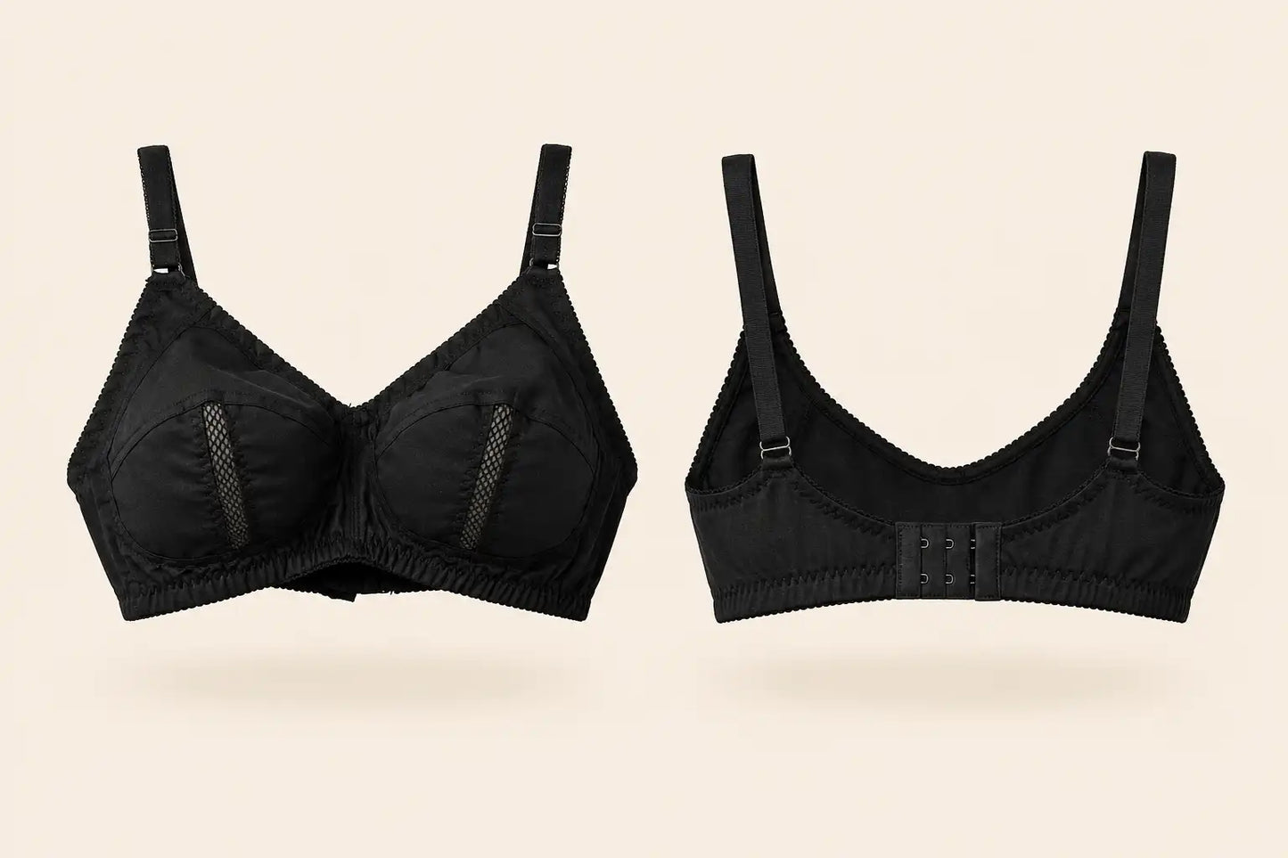SilkeSoft Comfort Air Cotton Support Bra – Black