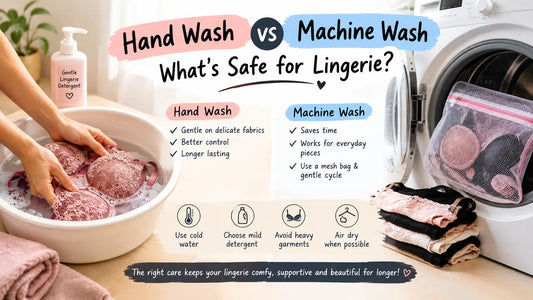 Hand wash vs machine wash lingerie guide with tips for cold water, mild detergent, mesh bags, gentle cycles, and air drying.