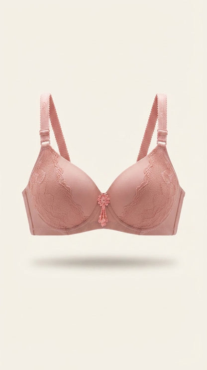 Pink Lace Padded Bra for Women | Soft Comfortable Everyday Bra | SilkeSoft