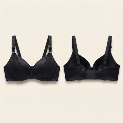 Black Lace Padded Bra for Women | Soft Comfortable Everyday Bra | SilkeSoft