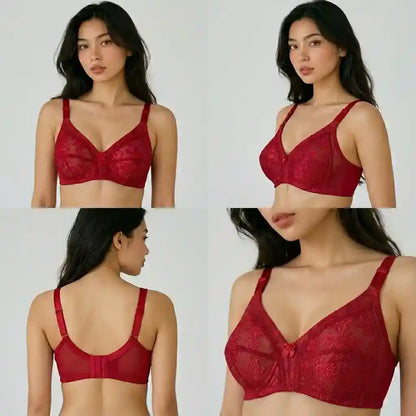 Floral Mesh Full Coverage Bra | SilkeSoft