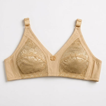 SilkeSoft Comfort Lace Wireless Support Bra – Nude Beige