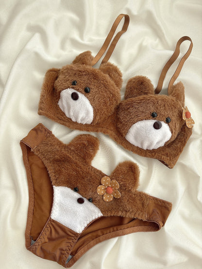 New High Quality Sexy Cute Kitty Anime Soft Plush Design Bra & Panty Set E07