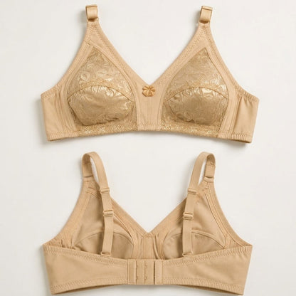 SilkeSoft Comfort Lace Wireless Support Bra – Nude Beige