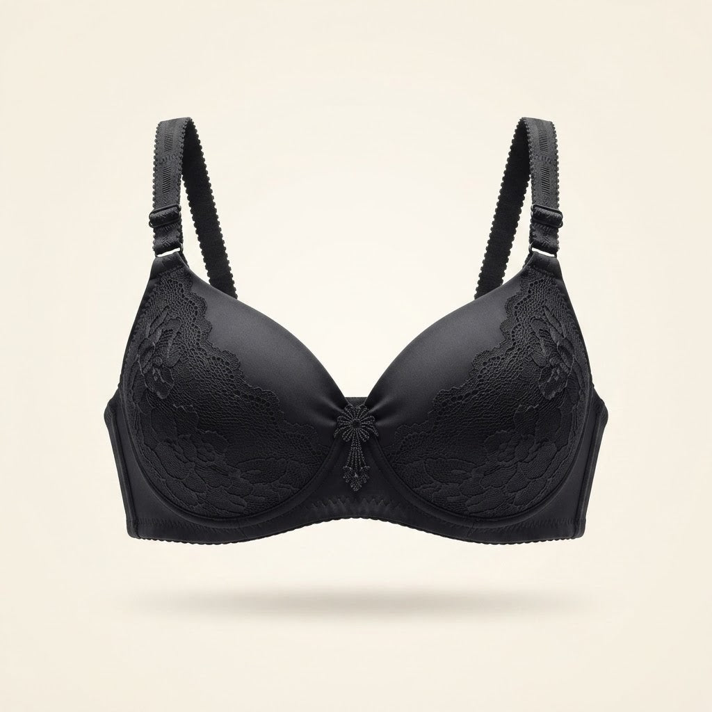 Black Lace Padded Bra for Women | Soft Comfortable Everyday Bra | SilkeSoft