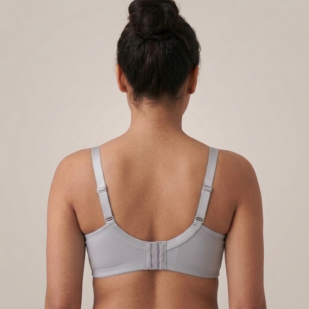 SilkeSoft Bloom Comfort Bra – Silver Grey Floral Full Coverage Wireless Bra