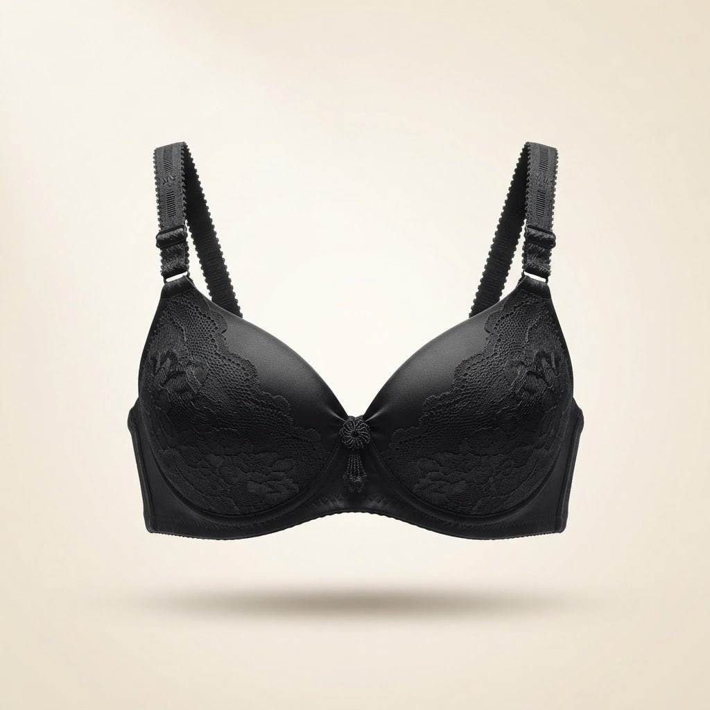 Black Lace Padded Bra for Women | Soft Comfortable Everyday Bra | SilkeSoft