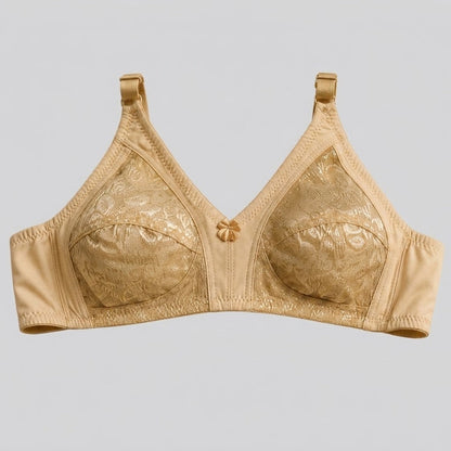 SilkeSoft Comfort Lace Wireless Support Bra – Nude Beige