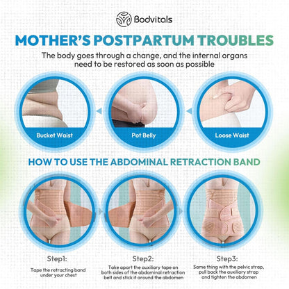 Buy 1 Postpartum Belt & get 1 Nursing pad free- After Delivery Support Recovery | Body Shaper Belt for Women for After Birth Postnatal C-section | Waist Pelvis Shapewear Wrap Postpartum Girdle 3830-16