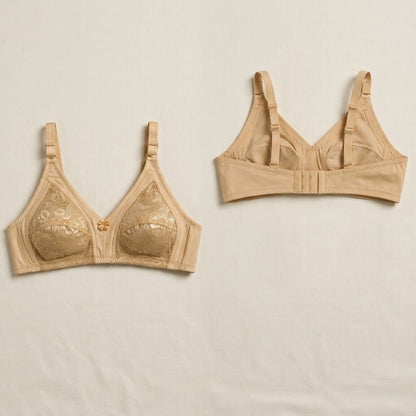 SilkeSoft Comfort Lace Wireless Support Bra – Nude Beige
