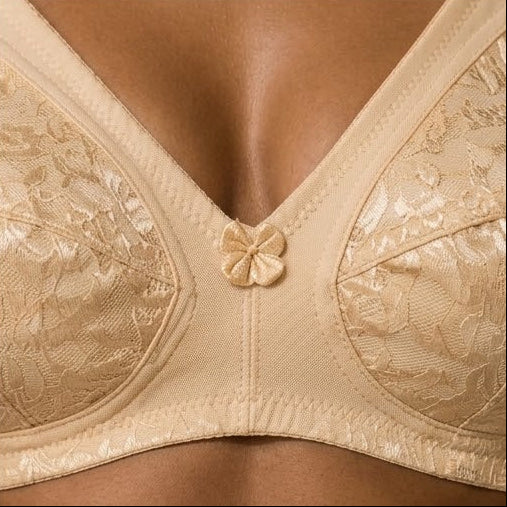 SilkeSoft Comfort Lace Wireless Support Bra – Nude Beige