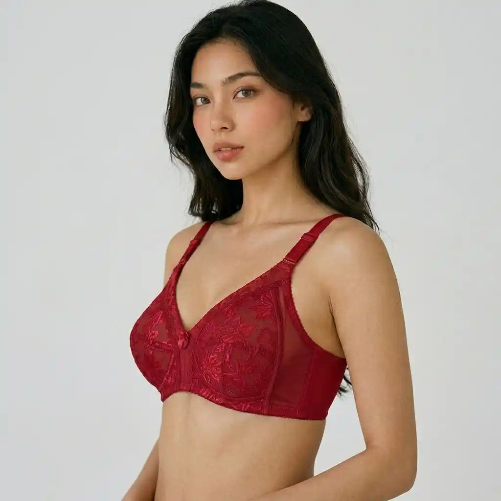 Floral Mesh Full Coverage Bra | SilkeSoft