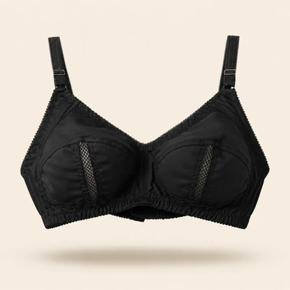 SilkeSoft Comfort Air Cotton Support Bra – Black