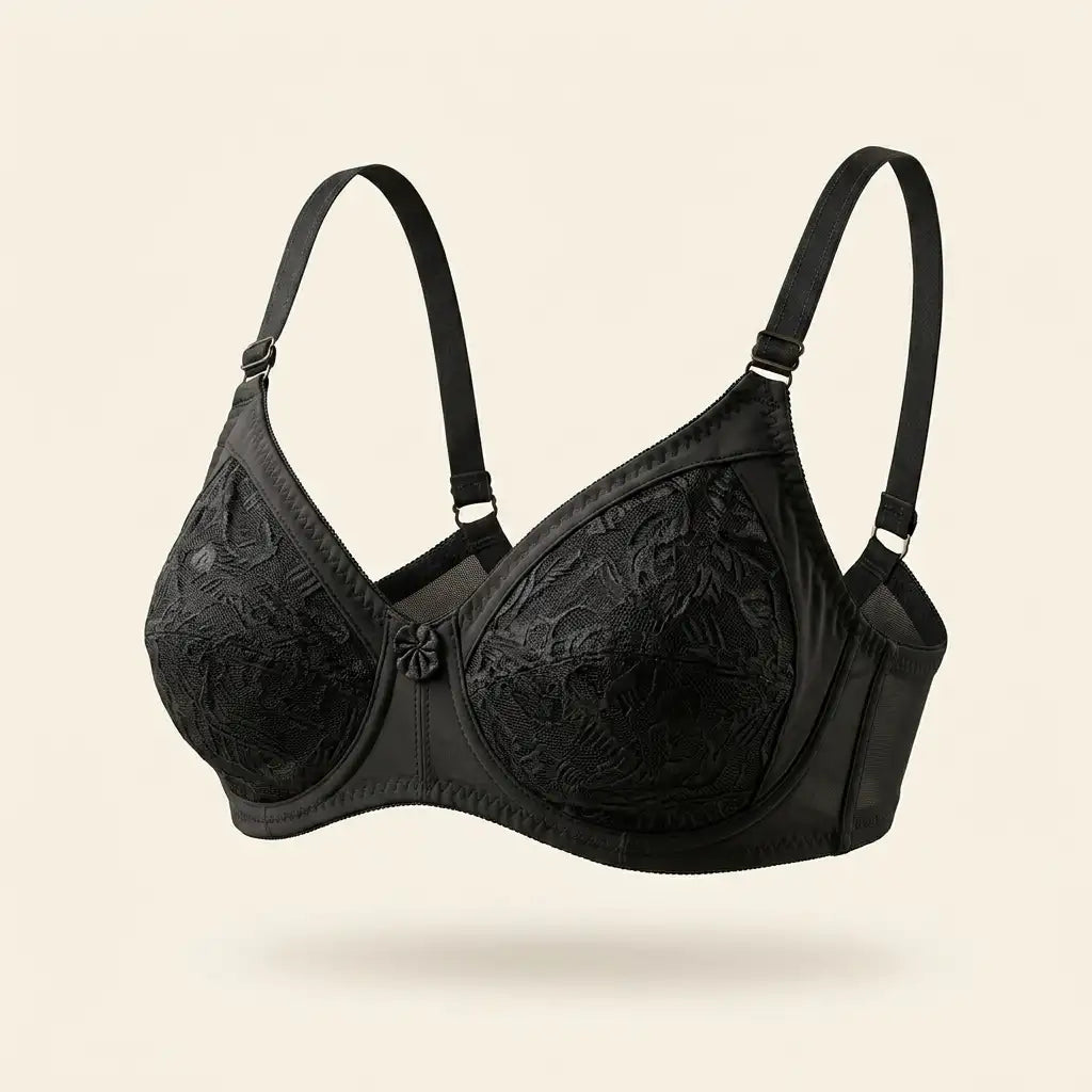 Black Floral Bloom Lace Bra  | SilkeSoft