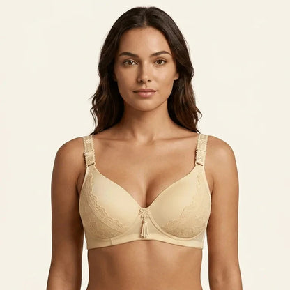 SilkeSoft Beige Lace Padded Bra for Women