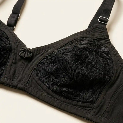 Black Floral Bloom Lace Bra  | SilkeSoft