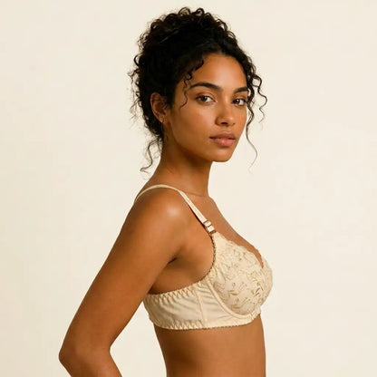 SilkeSoft Cotton Blossom Embroidered Bra