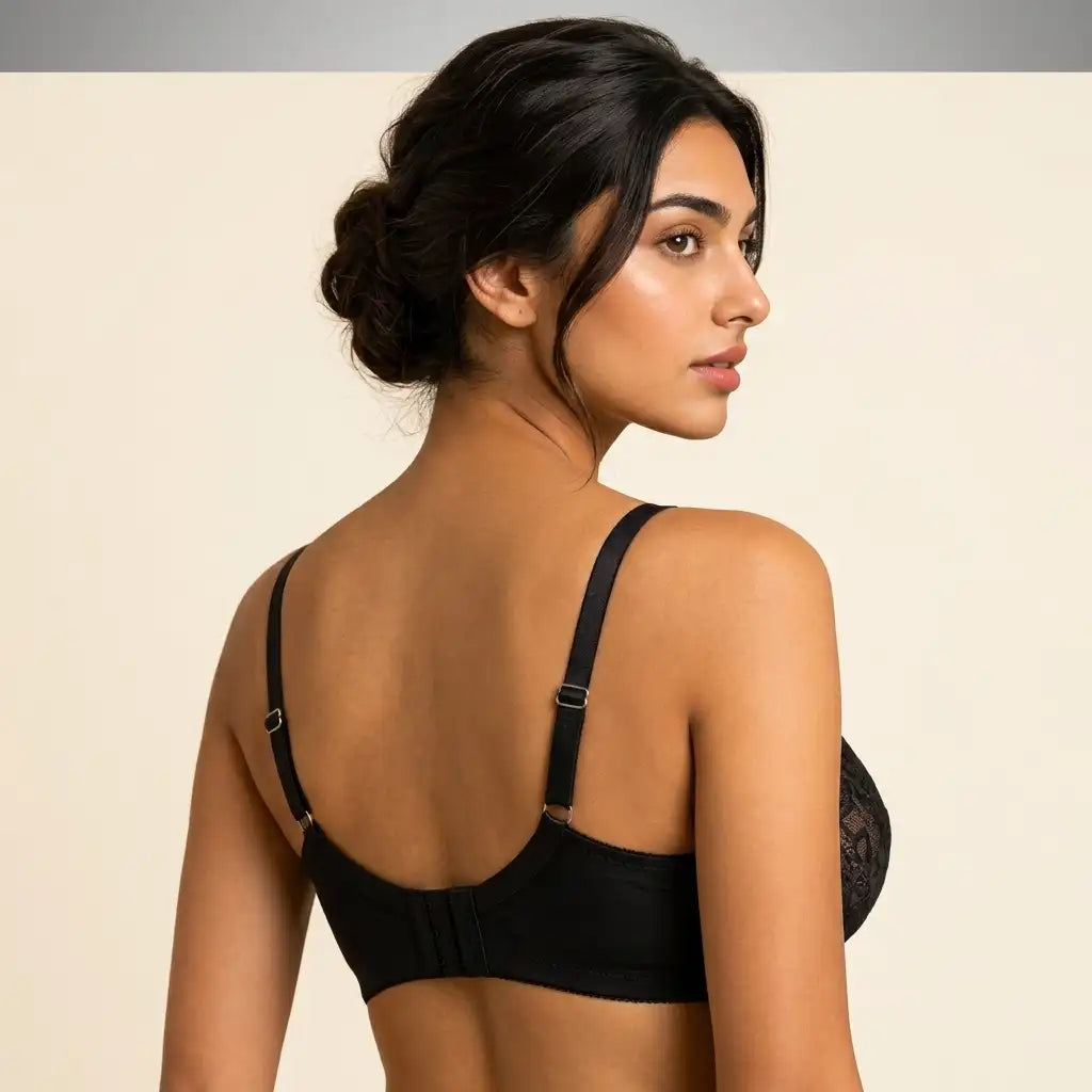 Black Floral Bloom Lace Bra  | SilkeSoft