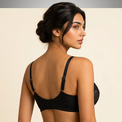 Black Floral Bloom Lace Bra  | SilkeSoft