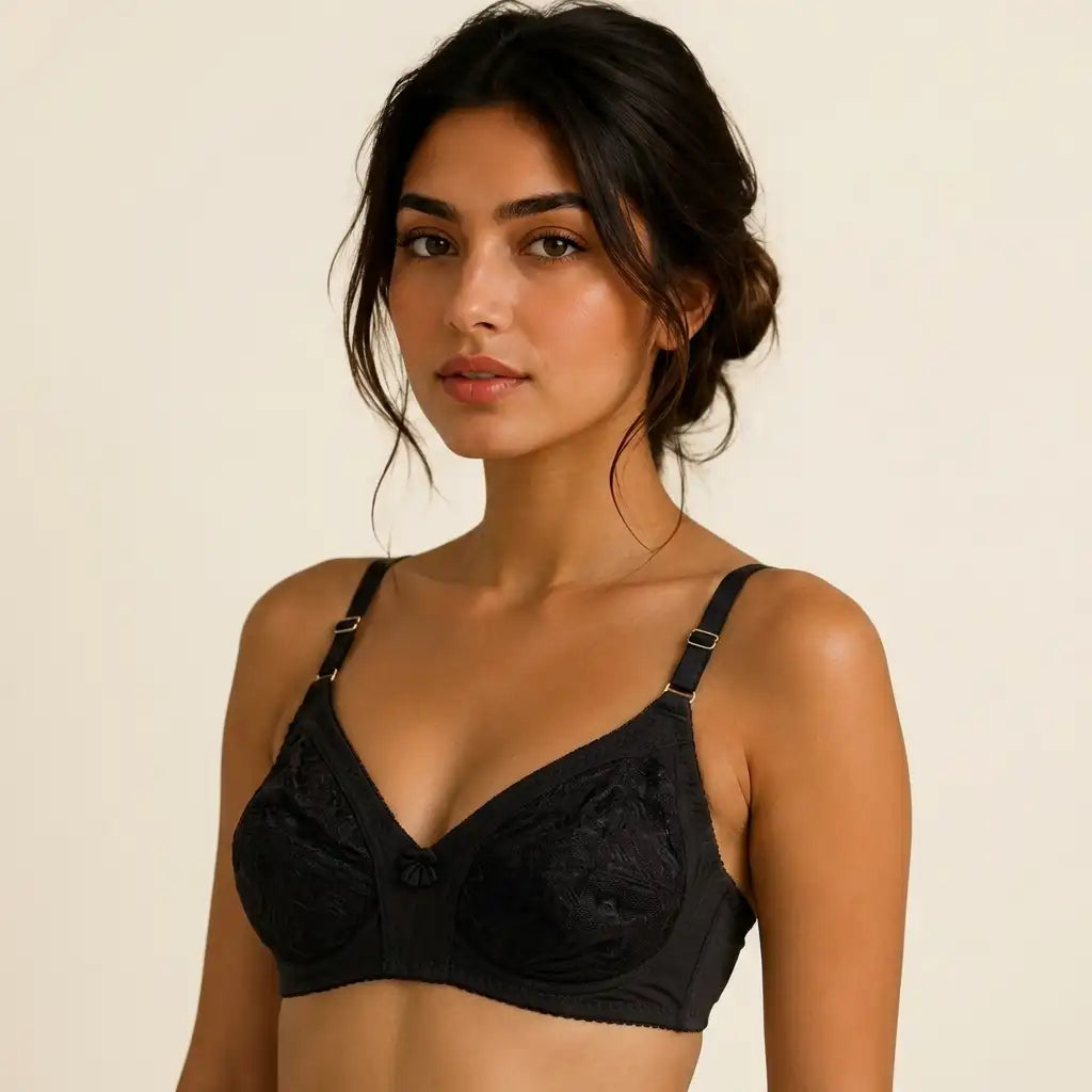 Black Floral Bloom Lace Bra  | SilkeSoft