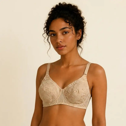 SilkeSoft Cotton Blossom Embroidered Bra