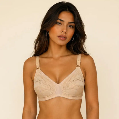 SilkeSoft Comfort Embroidered Non-Padded Cotton Bra