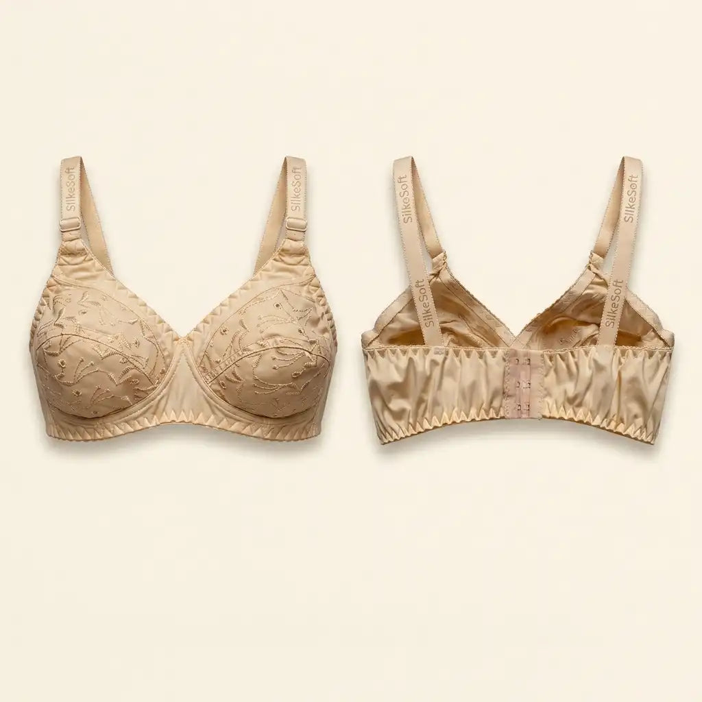 SilkeSoft Cotton Blossom Embroidered Bra