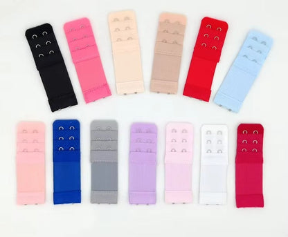 Pack Of 3 Elastic & Non Elastic Bra Extender – 3 Rows 2 Hooks  Increases Band Size Comfortably
